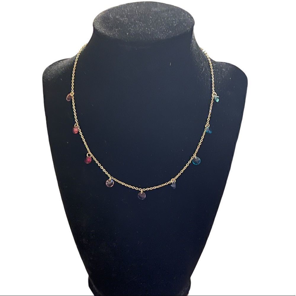 NWT INC International Concepts fringe collar crystal drop necklace